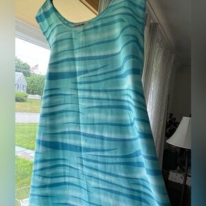 Beautiful Blue and Teal Striped Dress coastal vibes. Such a pretty maxi dress.